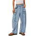 2025 Cross-Border Hot Sale Women's Loose Summer Wide-Leg Drawstring Waist Casual Pants Sweatpants_ecoleips.com