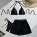 Elegant Solid Color Women's Bikini Set - Breathable Mesh Skirt Cover-Up For Beach & Pool - Soft Stretch Fabric With Removable Padding (S/M/L)_ecoleips.com