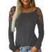 Aria Basics Aria Basics European American Cross-border 2023 Autumn And Winter Women's Clothing Round-neck Rhinestone Hollow_ecoleips.com