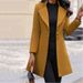 Autumn And Winter Medium And Long Lapel Thin Solid Color Slim Women's Woolen Coat_ecoleips.com