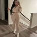 Women's European American Style Sexy Crop Top And High Waisted Pants Set Solid Color Drawstring Waist Zipper Tight Outfit_ecoleips.com