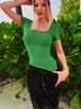 K Women's Yoga Jumpsuit With Ribbed Short Sleeved Workout Jumpsuit_ecoleips.com