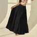 Women's Elegant Solid Color A-Line Long Skirt Hot Selling Fashionable Casual Wear for Vacation_ecoleips.com