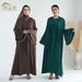 Verve Loriya2025 Fashion Trimmed Dubai Turkish Elegant Long Robe Two-Piece Set LR760_ecoleips.com