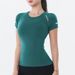 Women's Clothing Summer Sports Top Tight Quick-drying Short-sleeved Slim-fit Running Thin Yoga Clothes Fashion Fitness T-shirt_ecoleips.com