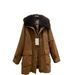 girl Autumn Winter New Tuscan Collar Trench Style Jacket Parka Commuter Casual Women's Fur Down Coat_ecoleips.com