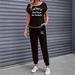 Women's Color Block Trim Casual Suit American Style Loose Fit Short Sleeve Spring Summer Autumn New_ecoleips.com