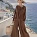 Women's Casual Long Sleeve Top & Pants Set - Autumn Essentials In Solid Colors (S-XXXL) | Soft Polyester Fabric | Elegant & Comfortable Lounge Wear_ecoleips.com