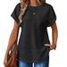 Top, Short Sleeves, Women's Crew Neck, Comfortable Casual T-Shirt, Women's Comfortable Casual Style_ecoleips.com