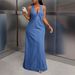 46-65698#European And American Cross-border Foreign Trade Casual Halter Neck Women's Denim Dress_ecoleips.com