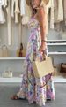 Women's Clothing Spring And Summer Simple Fashion Print Summer New V Neck Pullover Suspender Dress_ecoleips.com