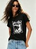 Women's Dark-Style Cat T-Shirt, Pure Cotton Casual Short Sleeve_ecoleips.com