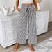 Women's Stripe Print Straight Leg Trousers, Mid-Rise Pleated Wide Leg Pants With Tie Waist, Elegant Casual Palazzo Pants For Office & Daily Wear_ecoleips.com