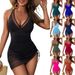 American Style One Piece Swimsuit Fashionable Tight Fitting Sexy Hollowed Out Plus Size Women's Dress_ecoleips.com