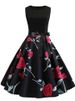 Women Summer Casual Polka Dot Dress Elegant Retro Vintage 50s 60s Sleeveless Party Dresses Vestidos_ecoleips.com