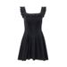 Black Square Neck Suspender Dress Sexy French Ruffle Lace Patchwork 2024 European American Cross Border Wholesale Women's Clothing_ecoleips.com