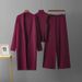 Women's Autumn Winter Knitted Three Piece Set Sleeveless Vest Sweater Cardigan And Pants Lazy Temperament New_ecoleips.com