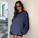 's Best-selling Trendy Women's Clothing, Color-blocking Loose-fitting Sweatshirt, 2025 European And American New_ecoleips.com