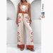 Women's Clothing Summer Women's Fashion Flower Suspender Top Wide Leg Pants Suit 68607_ecoleips.com
