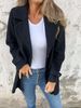 Women's Casual Loose Lapel Faux Woolen Coat Autumn Winter Cardigan With Pockets_ecoleips.com
