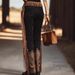 Aria Basics European And American Autumn Women's Fashion Tassel Casual Pants, Solid Color Slim-fit Trousers_ecoleips.com