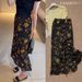 Retro Floral Print Slimming Bodycon Midi Skirt Fishtail Chiffon Elegant Long Skirt Hong Kong Style Women's Bottoms_ecoleips.com