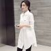 Korean Style Loose Oversized Shirt Women's Spring And Autumn Plaid Shirt Versatile Fashion Mid-Length Long Sleeve Top_ecoleips.com