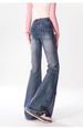 Summer's New Retro Butterfly Patchwork Micro-flared Jeans For Women, Large Size High-waisted, Loose And Slimming Fringed Pants_ecoleips.com