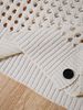Women’s Oversized Knit Cardigan – Single-Breasted Open Front Cover-Up For Spring & Summer (White/Black, 0XL-4XL)_ecoleips.com
