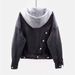 Korean Style Women's Hooded Denim Jacket Casual Short Top With Large Pockets Spring Autumn Fashion Outerwear_ecoleips.com
