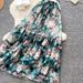 Women's Clothing Elegant Two Piece Set Resort Style White Openwork Top With Printed A-Line Skirt Sophisticated Mid-Calf Spring Autumn Wear_ecoleips.com