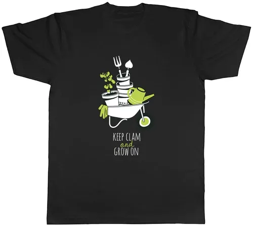 Women's T-Shirts Keep Calm And Grown On Funny Allotment Garden Mens T-Shirt Tee Gift Top_ecoleips.com