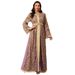 Women's Clothing Robe Evening Dress Long Skirt Belt Long Sleeve Printed Ladies Dress_ecoleips.com