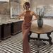European And American Hot-Selling New Women's Round Neck Sleeveless Slim Fit Patchwork Long Fashion Hollow_ecoleips.com