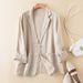 Real Photos Of 2026 Spring/Autumn Casual Linen Blazer For Women, Long Sleeve, Thin, Short, Cotton Linen Blazer_ecoleips.com