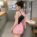 Women's Sexy Polka Dot One Shoulder Tie Side Bodycon Midi Dress – Summer Party Gown 2026_ecoleips.com