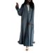 Muslim Dress Women Middle Eastern Style Drawstring Cardigan Robe – Modest Loose Fit Abaya With Pockets & Comfortable Design_ecoleips.com