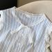 Women's Clothing Real Shot Spot Women's Summer Design Striped Shirt Blouse Lace Lace Shirt Female_ecoleips.com