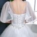 Summer/Autumn Plus Size Wedding Dress Simple Off Shoulder Mid Sleeve Lace Floor Length Slimming Dress For Women_ecoleips.com