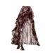 Ethereal Resort Maxi Skirt With Asymmetric Hem, Flowing Ribbon Ties, And Ruffle Detail, Dopamine-Inspired Ombre Dye For Women_ecoleips.com