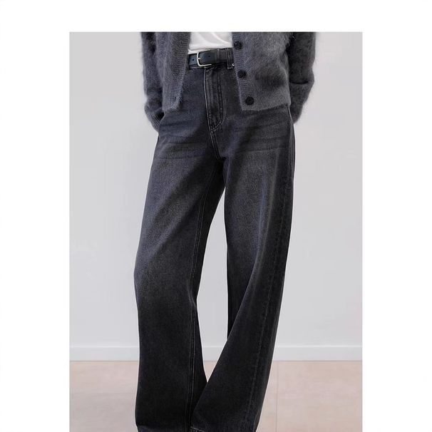KZ9394 Thick Cotton Extended Length Women's Jeans, Straight Leg Pants, Russian Size_ecoleips.com