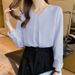 K New Retro Pullover Long-sleeved Solid Color Shirt For Women, Wrinkle-resistant, No Ironing, Simple Temperament._ecoleips.com