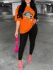 Women's Casual Fashion Lip Print Letter Pattern Print Loose T-shirt+cropped Pants Two-piece Home Sportswear Daily Wear-402_ecoleips.com