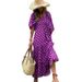 Women's Clothing Plus Size Women's Geometric Collage Puff Sleeve Dress Autumn Street Bombing Fashionable Casual Dress_ecoleips.com