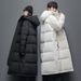 Women's down Jacket Unisex Long Style Thickened Loose Knee Length Outdoor Cold Proof Chinese Opera Couple School Uniform_ecoleips.com