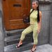 Women's Fashion Polka Dot Sleeveless Backless Top And Slim Fit Cropped Pants Set Spring New Style_ecoleips.com
