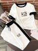 Women's Summer Sporty Two Piece Set Casual Top And Pants Outfit 8002 Print Short Sleeve Top with Matching Pants_ecoleips.com