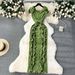 Women's Clothing High End Dress High End Light Luxury Niche Pleated Three Dimensional Ruffled Slim Long Temperament Dress_ecoleips.com