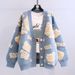 Cozy Bear Knit Cardigan For Women - Oversized Long Sleeve Hooded Sweater, Soft Loose Fit Casual Open Front Coat, Korean Style Fall & Winter Wear_ecoleips.com
