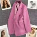 Women's Clothing Women's Green Metal Buckle Korean Style Long Sleeved Suit Jacket Casual Versatile High End Outerwear For Spring Autumn_ecoleips.com